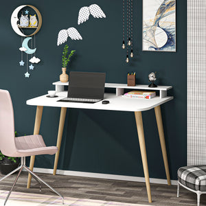 Schreibtisch Östhammar mit Tischaufsatz Weiß [en.casa]