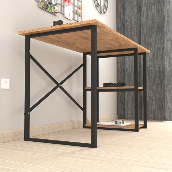 Schreibtisch Nittedal mit Regal 120x60x75cm in versch. Farben [en.casa]