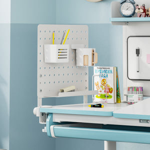 Schreibtisch-Organizer Sauda zum Anklemmen 50x50 cm Stahl Weiß [en.casa]