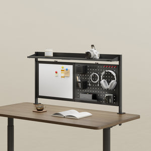 Schreibtisch-Organizer Virvik zum Anklemmen 117x73 cm Stahl [en.casa]