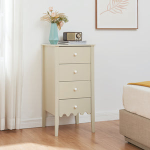 Kommode Luspoo mit 4 Schubladen 82x40x40 cm Cremeweiß [en.casa] - premiumXL