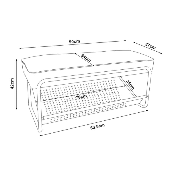 Schuhbank Lillehammer 90x37x42 cm [en.casa]