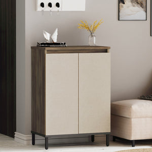 Schuhschrank Lieksa mit 3 Ablagen 85,5x60x35,5 cm Eiche grau [en.casa]