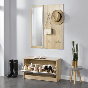 Schuhschrank Artern mit Garderobe und Spiegel en.casa