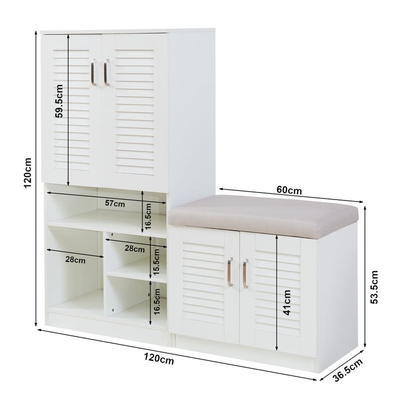 Maßskizze Schuhschrank Løten [en.casa]