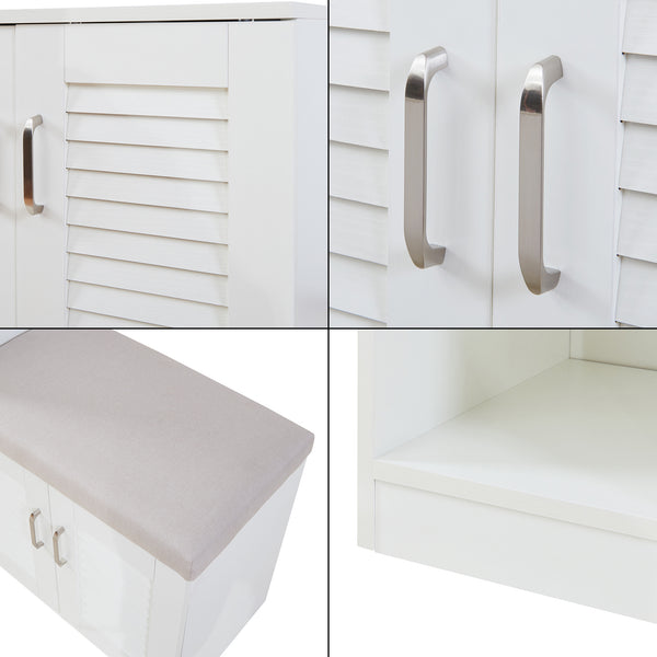 Schuhschrank Løten 120x37x120 cm Weiß [en.casa]