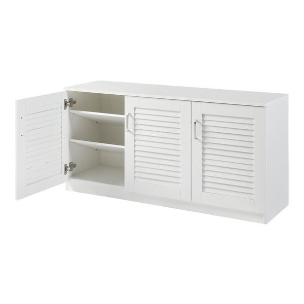 Schuhschrank Løten 125x36x62 cm Weiß [en.casa]