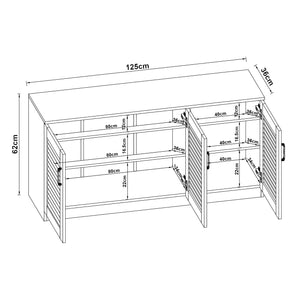 Schuhschrank Løten 125x36x62 cm Wenge [en.casa]
