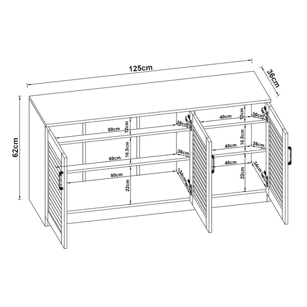 Schuhschrank Løten 125x36x62 cm Wenge [en.casa]