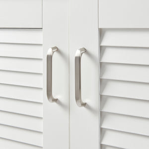 Schuhschrank Løten mit Sitzbank 120x36x97 cm Weiß [en.casa]