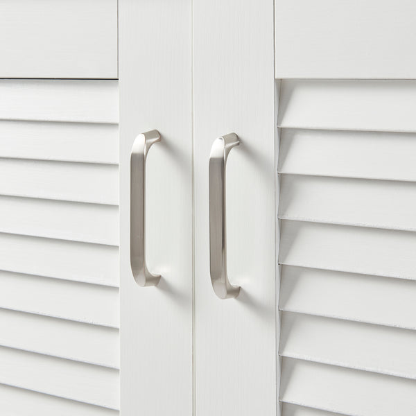 Schuhschrank Løten mit Sitzbank 120x36x97 cm Weiß [en.casa]