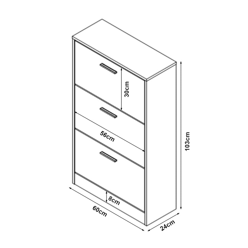 Maßskizze Schuhschrank Sykkylven [en.casa]