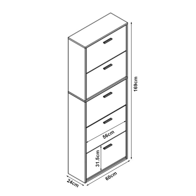 Maßskizze Schuhschrank Sykkylven [en.casa]