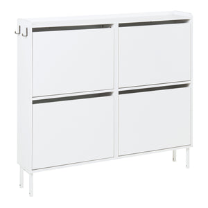 Schuhschrank Ylitornio 91,5x100x19 cm Weiß [en.casa]
