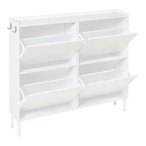 Schuhschrank Ylitornio 91,5x100x19 cm Weiß [en.casa]