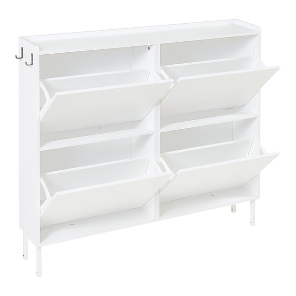 Schuhschrank Ylitornio 91,5x100x19 cm Weiß [en.casa]