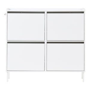 Schuhschrank Ylitornio 91,5x100x19 cm Weiß [en.casa]