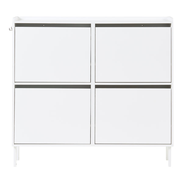 Schuhschrank Ylitornio 91,5x100x19 cm Weiß [en.casa]
