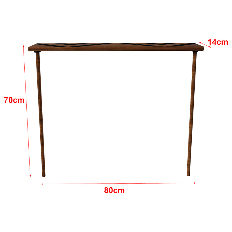 Maßskizze Konsolentisch Holmsland aus Holz 70x80x14 cm [en.casa]