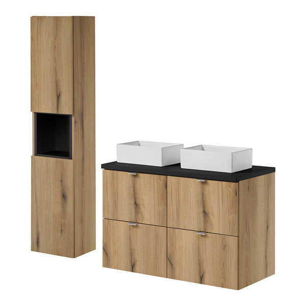 Waschtisch Skelbolu mit Aufsatzwaschbecken [en.casa]