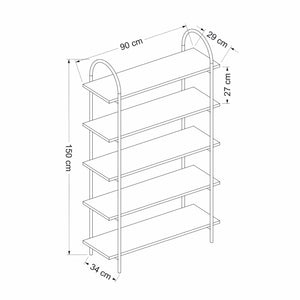 Standregal Broager Altholz/Schwarz in versch. Größen [en.casa]