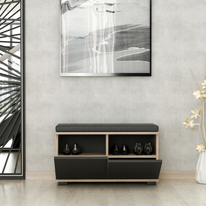 Schuhbank Brande mit 4 Ablagefächern 42x80x35cm in versch. Farben [en.casa]
