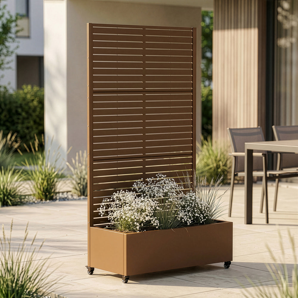 Trennwand Nodepp mit Blumenkasten Stahl [casa.pro]