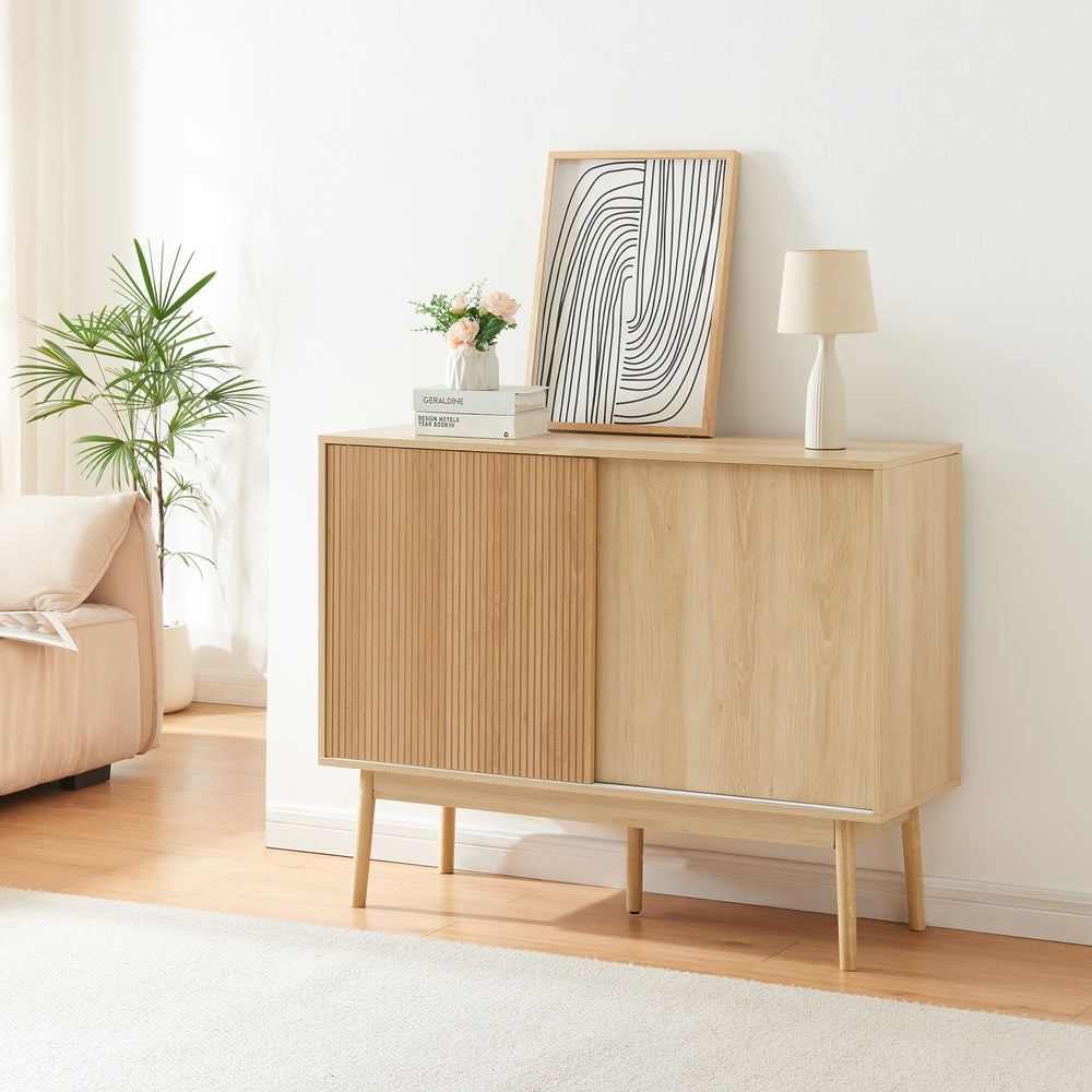 Sideboard Landskrona 115x40x90 cm Eichenoptik [en.casa]