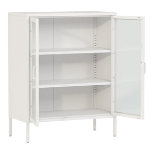 Sideboard Fauske mit Glastüren in versch. Farben [en.casa]