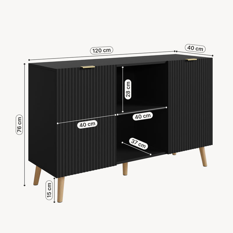 Maßskizze Sideboard Nand [en.casa]