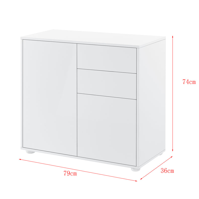 Maßskizze Sideboard Paarl mit 2 Türen [en.casa]