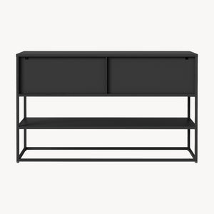 Sideboard Säkylä mit 4 Glastüren 150x38x90 cm Stahl [en.casa]