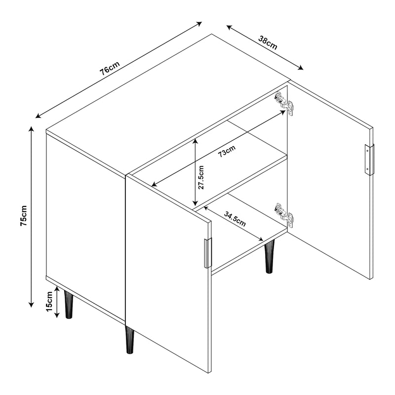 Maßskizze Sideboard Starvili [en.casa]