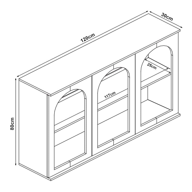 Maßskizze Sideboard Trorhun [en.casa]