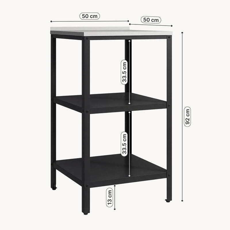 Maßskizze Outdoor Standregal Bolognano 92x50x50 cm [casa.pro]