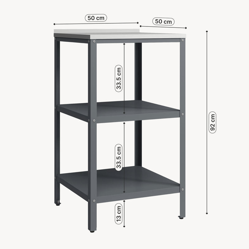 Maßskizze Outdoor Standregal Bolognano 92x50x50 cm [casa.pro]