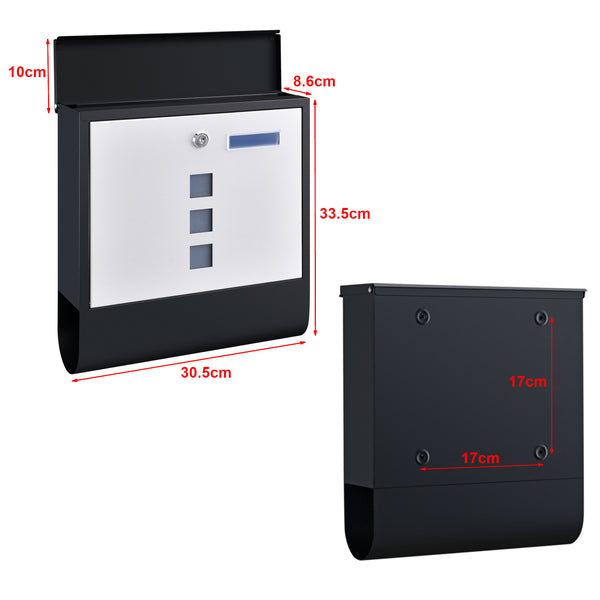 Briefkasten Sanitz 34x31x10cm Stahl in versch. Farben [en.casa]