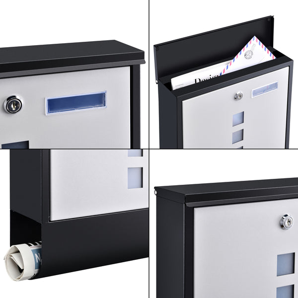 Briefkasten Sanitz 34x31x10cm Stahl in versch. Farben [en.casa]