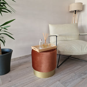 Sitzhocker Larvik 40x40 cm Samt [en.casa]