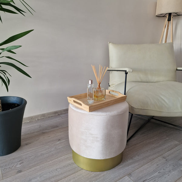Sitzhocker Larvik 40x40 cm Samt [en.casa]