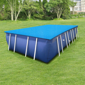 Solar Poolabdeckung Ferrarno Blau eckig [en.casa]