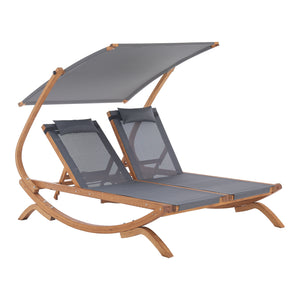 Doppelliege Karystos 197x156x144cm Dunkelgrau [en.casa]