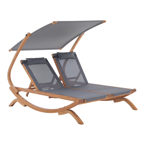 Doppelliege Karystos 197x156x144cm Dunkelgrau [en.casa]