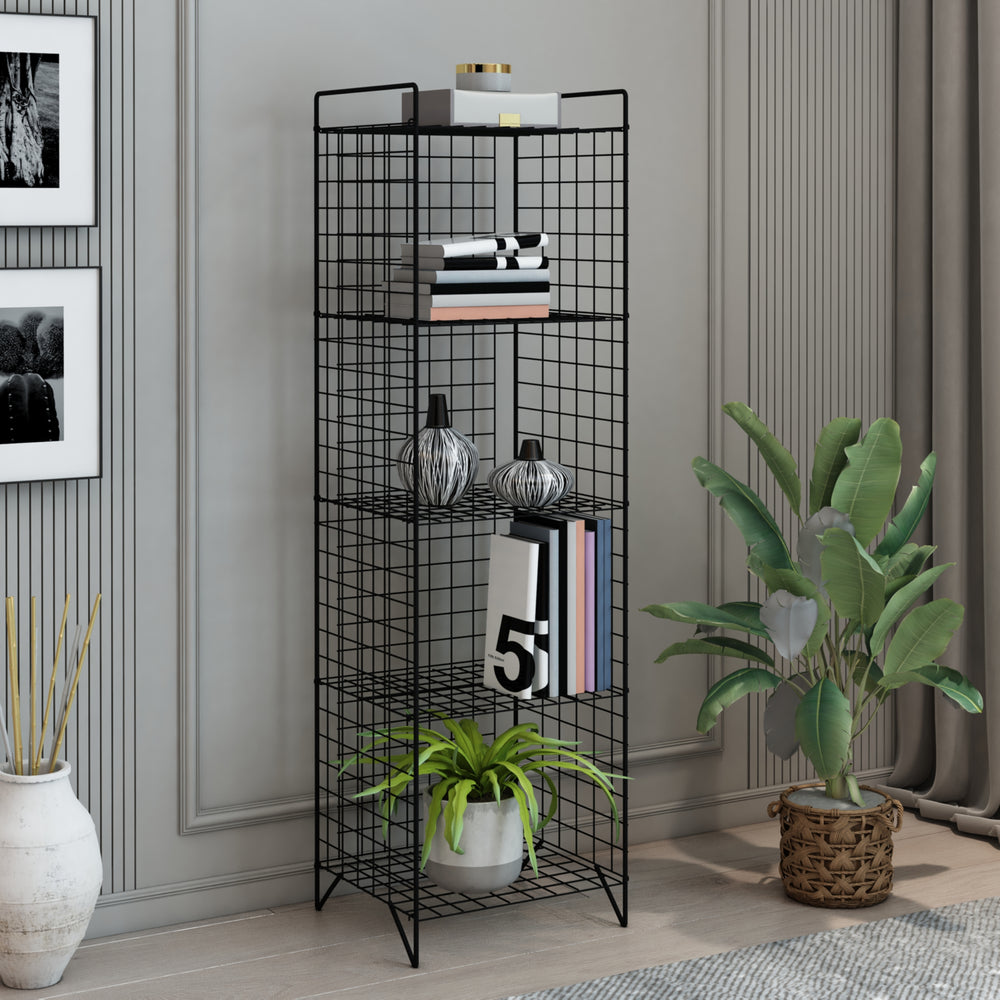Gitterregal Jægerspris Metall Schwarz versch. Größen [en.casa]