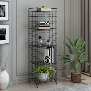 Gitterregal Jægerspris Metall Schwarz versch. Größen [en.casa]