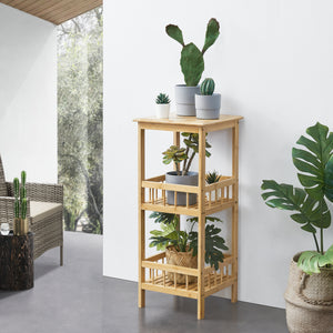 Standregal Pyhäjärvi Bambus 79x33x33 cm Natur [en.casa] - premiumXL