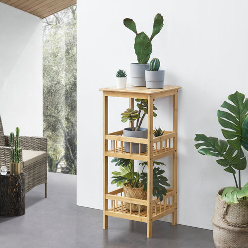 Standregal Pyhäjärvi Bambus 79x33x33 cm Natur [en.casa] - premiumXL