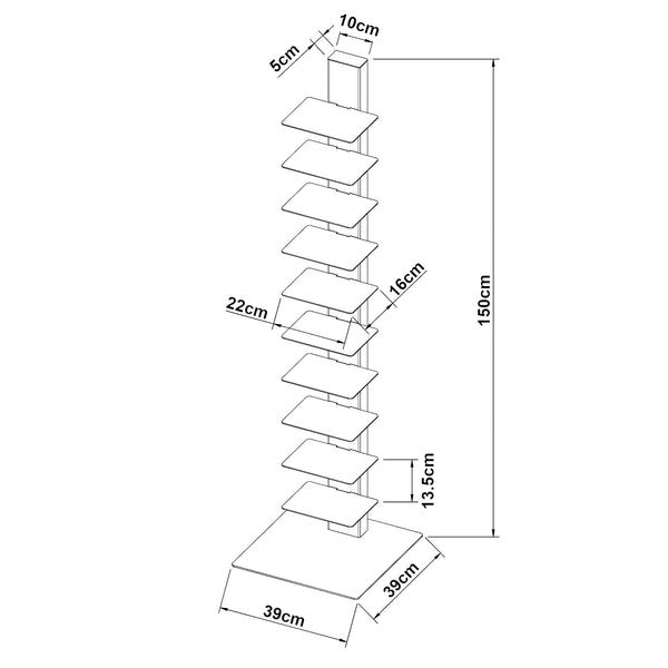 Standregal Eksjö 150x39x39 cm [en.casa]