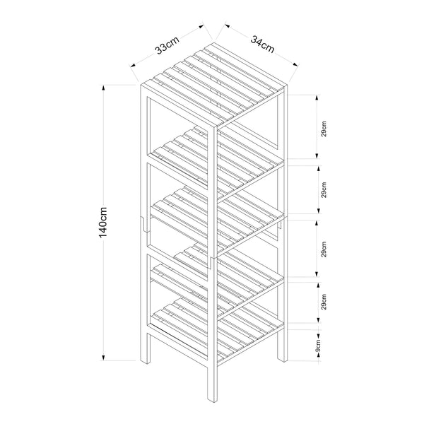 Standregal Lierne Bambus Natur [en.casa]