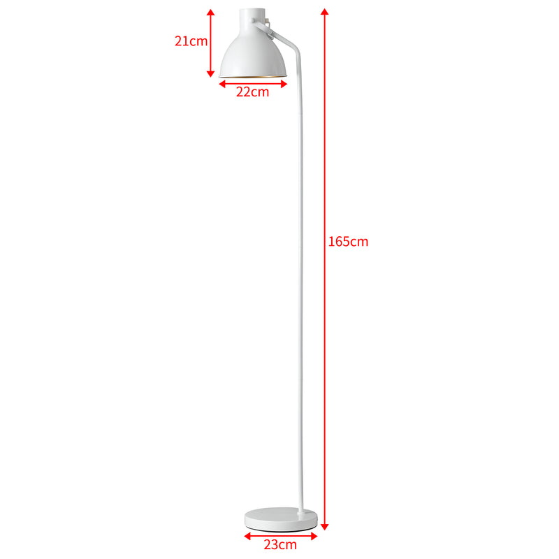 Maßskizze Stehlampe Belfast verstellbar in verschiedenen Farben [lux.pro]